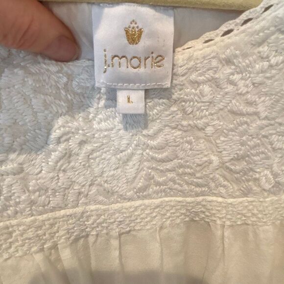 EUC J Marie white embroidered midi dress, $180 Large - Picture 7 of 7